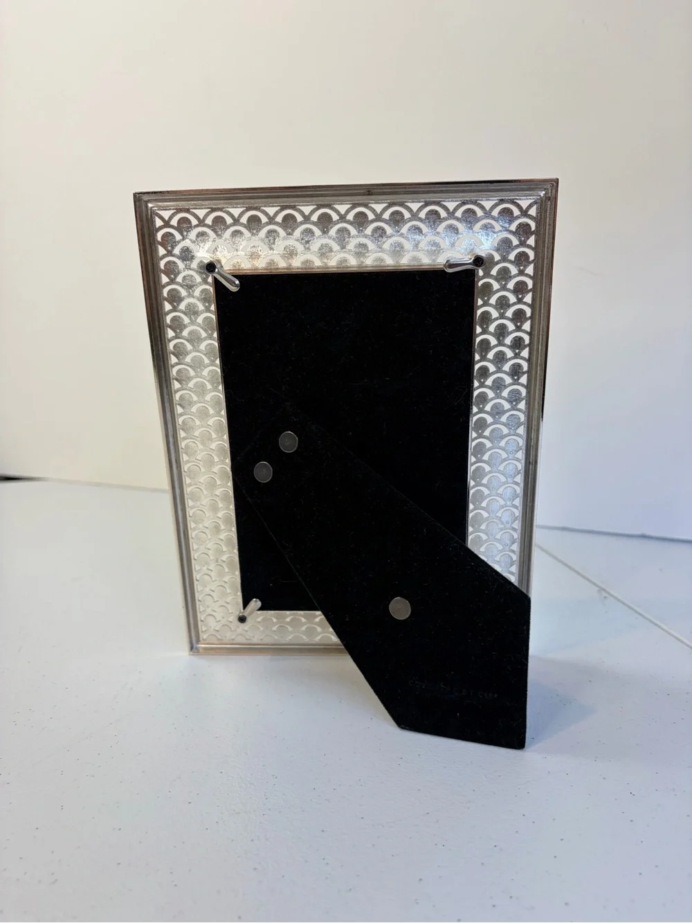 Colette Et Cie Silver Tone Rhinestone Picture Frame 4x6 Art Deco Glam Home Decor - Picture 5 of 8
